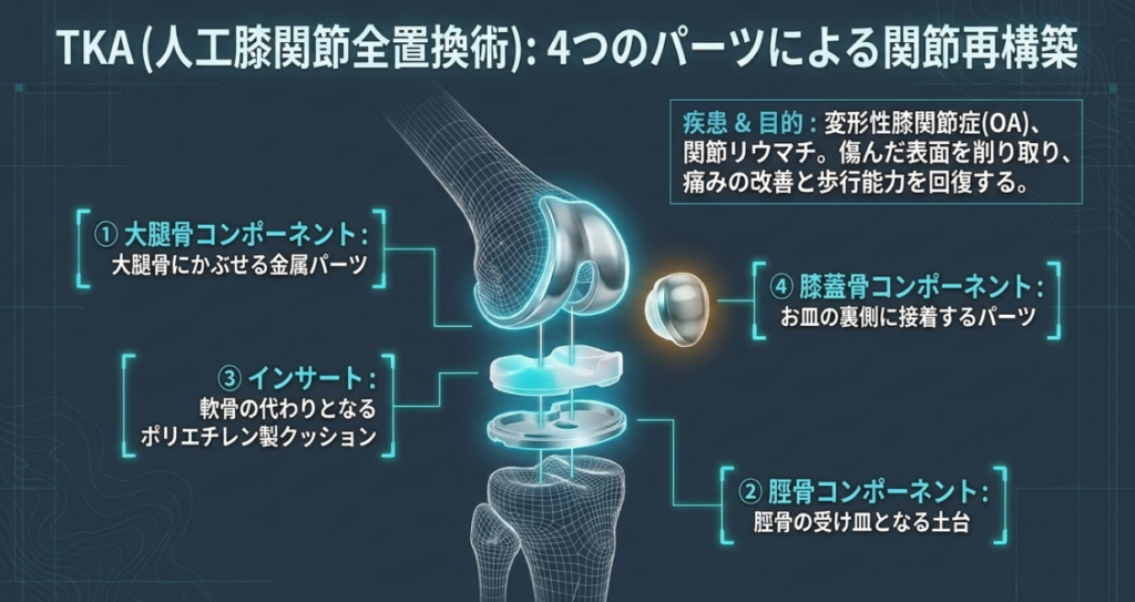 1-2. インプラントの基本構造（4つのパーツ）の解説画像