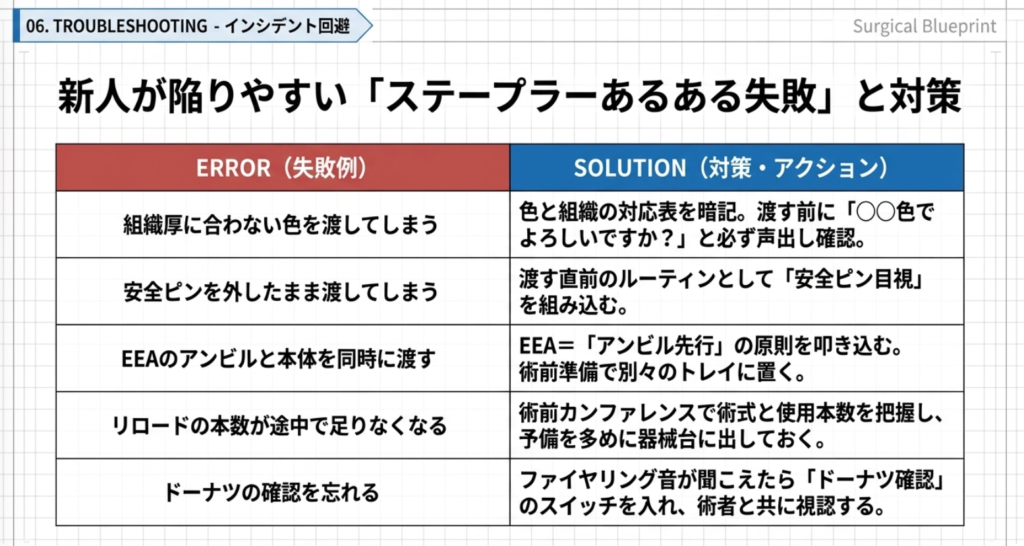 新人が陥りやすい「ステープラーあるある失敗」と対策の解説画像